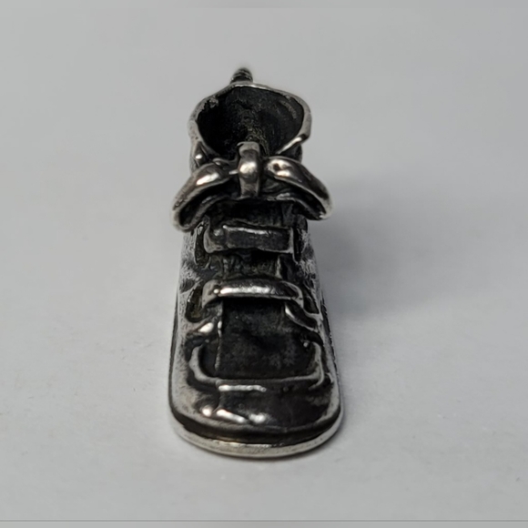 Baby Boot Shoe Engraved Sterling Silver Charm - Picture 3 of 5